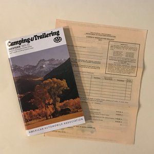 AAA Camping & Trailering book & camping form 1971